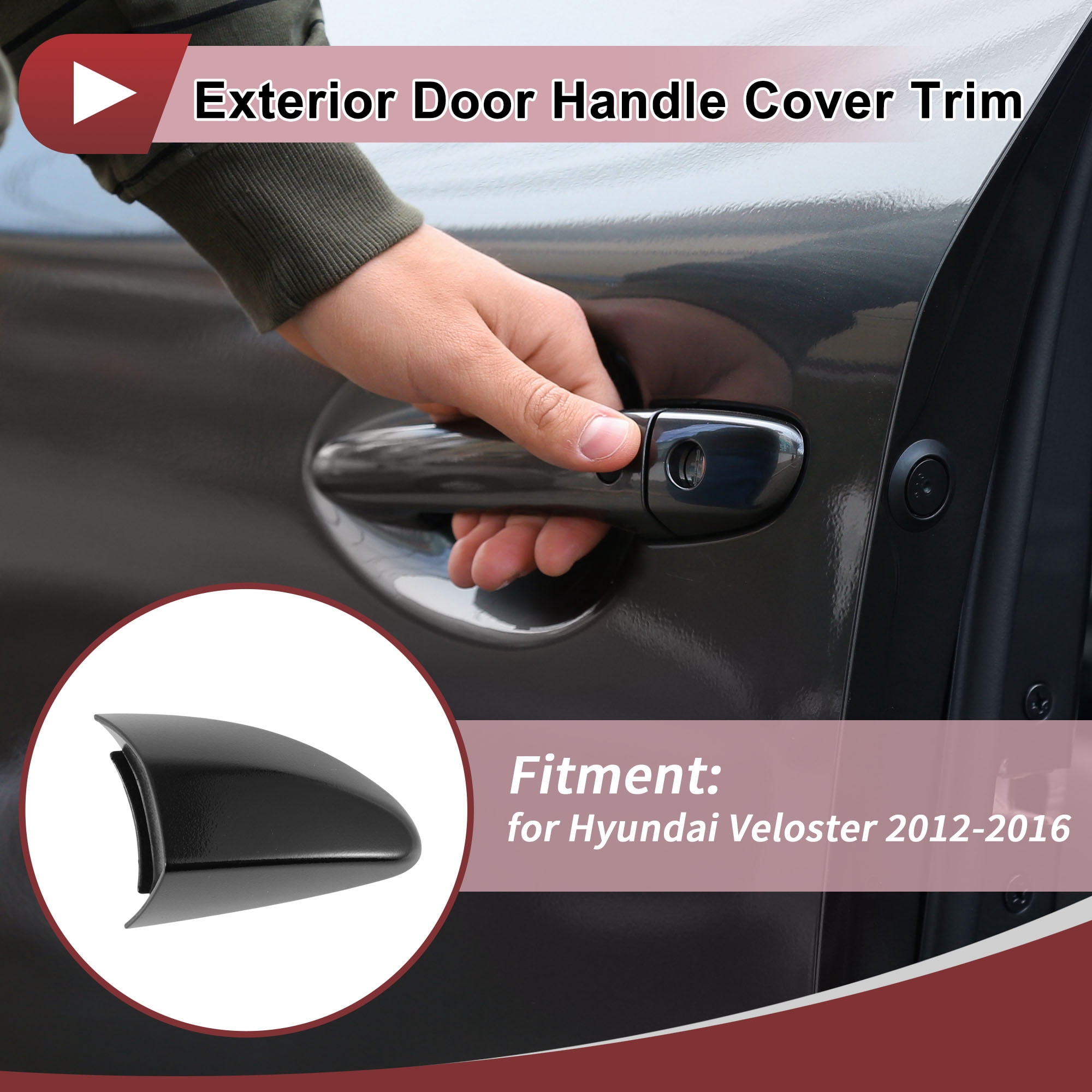 Unique Bargains Exterior Door Handle Cover for Hyundai Veloster 2012-2016