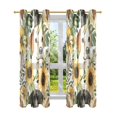 thumbnail image 7 of Yayeee Window Curtains Light Filtering 63"x42" Grommet Panel Pair Home Living Room Decor, Dog Sunflower Pattern, 7 of 7