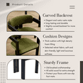 thumbnail image 4 of Guyou Velvet Dining Chairs - Set of 4, 24" Wide Barrel Back Armchairs for Dining Room & Kitchen, Modern Curved Back Chairs with Black Wood Frame, Olive Green, 4 of 8