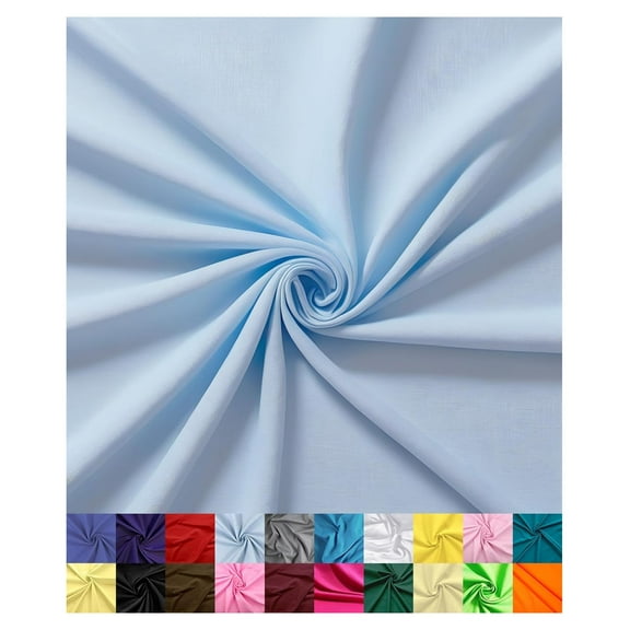 | Cotton Fabric for Sewing | Broadcloth Fabric | by The Yard | 60" Wide Roll | Lightweight, Breathable | Lining, Home Textile, Skirts, Tote Bags (Baby Blue, 4 Yard)