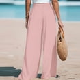 thumbnail image 4 of PEXLYCLU Leisure Trousers, Wide Leg Pants Woman, Palazzo Pants for Women Dressy, Wide Leg Pants for Women High Waisted Palazzo Pants Work Casual Flowy Tie Knot Trousers With Pockets, Pink S, 4 of 4