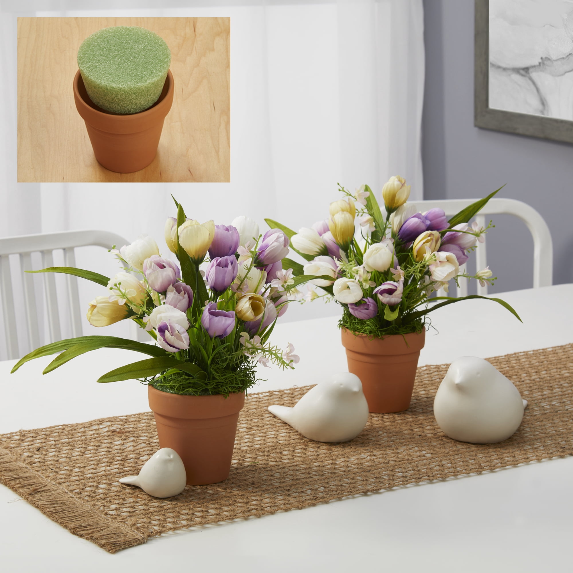 (3 pack) FloraCraft FloraFōM Vase Insert 1.9 Inch x 3.6 Inch Green