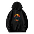 thumbnail image 3 of Men's Loose Fit Hoodie - Long Sleeve Pullover Sweatshirt with Pockets Featuring Symmetrical Mountain Reflection & Vibrant Sunset Design, 3 of 7