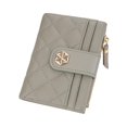 thumbnail image 4 of Cartera con cremallera para mujer, moderna, informal, con ventana para identificación, cartera pequeña para viajes y calle Gris verde, 4 of 9