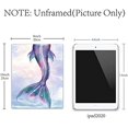 thumbnail image 2 of 4pcs Mermaid Tail Canvas Wall Art Set Print Poster Home Decor Wall Art Modern Artwork Beach Ocean Nautical Seaweed for Dressing Room Bedroom Bathroom Home Girls Gift, 2 of 9