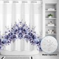 thumbnail image 2 of No Hook Shower Curtain, Purple Blooms Floral Shower Curtains for Bathroom with See Through Top Window, Farmhouse Spring Flowers Botanical Waterproof & Washable Bath Curtain Standard 72"x72", 2 of 9