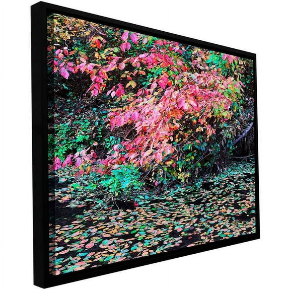 ArtWall Dean Uhlinger "Fall On The Pond" Floater Framed Gallery-Wrapped Canvas