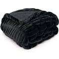thumbnail image 2 of Regal Living Soft Plush Faux Fur Fuzzy Throw, Black, 50" x 60", 2 of 8