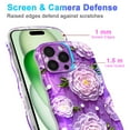 thumbnail image 4 of Magnetic Case for iPhone 15 Pro Max Support Wireless Charging, Floral Stars Butterfly Pattern Print Design Rugged Shockproof Cover for Women Girls, Flower Protective Phone Case Cover, Purple, 4 of 7