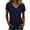Navy,#049, variant on Womens Short Sleeve T Shirts V Neck Tops Summer Trendy Comfy Casual Basic Tee Shirt,XL