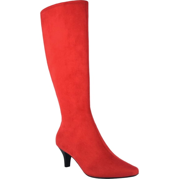 Impo Womens Namora Faux Leather Wide Calf Knee-High Boots Red 6.5 Wide (C,D,W)