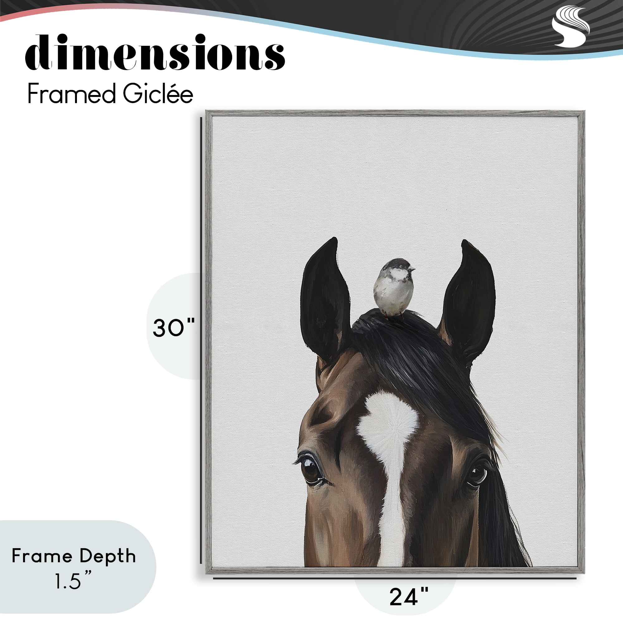 Stupell Industries Quiet Companion Horse & Bird Gray Framed Giclee Art, design by Svetlana Aleynikova