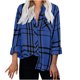 thumbnail image 2 of Pntutb Blusa con estampado de cuadros de manga larga con botones sueltos para mujer Pntutb Pntutb-3515, 2 of 8