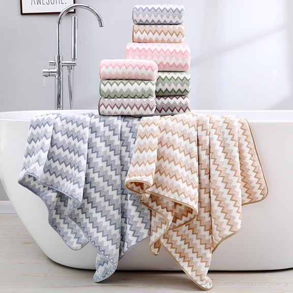 Bath Towels - Set of Towels Thick Soft Absorbent Cotton Towel Set for Bathroom Shower and Spa Use (Blue), JASKFLY