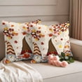 thumbnail image 2 of Fall Gnomes Outdoor Waterproof Pillow Covers, Thanksgiving Maple Leaf Rustic Pumpkin Decorative Square Throw Pillowcase Sofa Cushion Sham for Patio/Couch/Chair, 20"x20" 2 Pack, 2 of 8