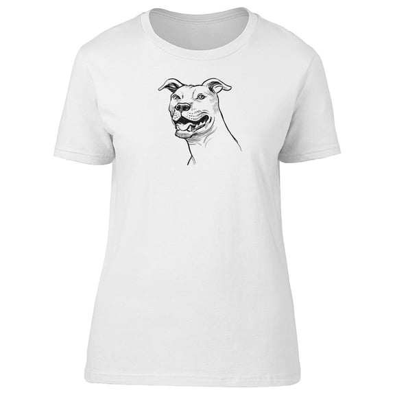 Happy Pit Bull Sketch B&w Tee Men's -Image by Shutterstock