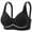 Black, variant on Ribbed Support Bra for Women Wireless Full Coverage Lace Ribbon Adjustable Straps Comfortable Underwear Black 38
