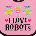 thumbnail image 4 of Inktastic I Love Robots Cute Robotics Girls Baby Bib, 4 of 4