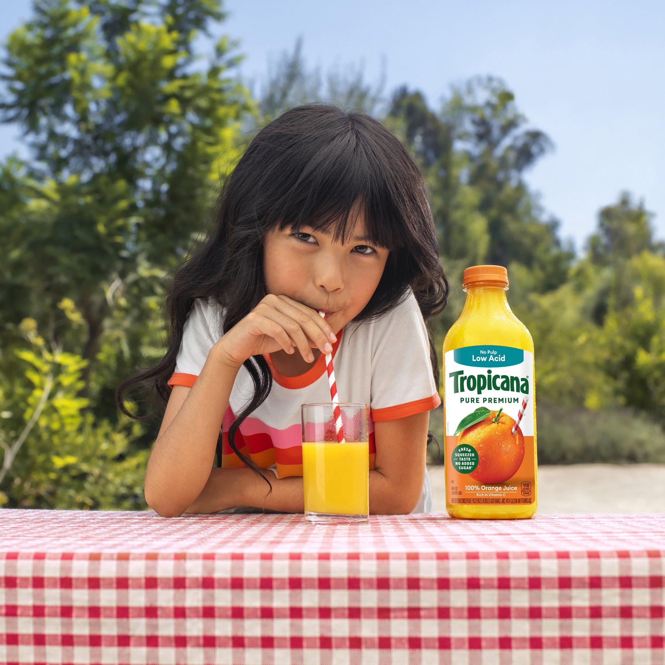 Tropicana Pure Premium 100% Orange Juice Original, No Pulp, Low Acid, 46 fl oz bottle