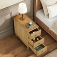 thumbnail image 6 of Fnova Side Tables with 3 Drawers, No Assembly Required, Narrow End Tables for Living Room, Nightstand Bedside Table for Bedroom, Woodtone, 6 of 11