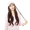 thumbnail image 2 of SAYFUT Baseball Cap with Hair Synthetic Extension,Hats with Hair Attached Black/White Hat with Long Wavy Hair for Women Daily Party Use, 2 of 7