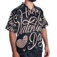 thumbnail image 2 of Valentine's Day Font Men's Short Sleeve Poplin Button Down Hawaiian Printed Summer Beach Shirt, Unisex, 2 of 6