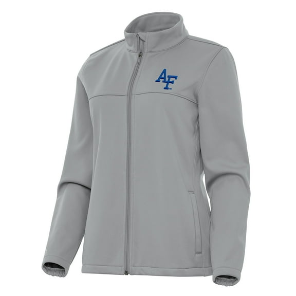 Women's Antigua Gray Air Force Falcons Links 2 Golf Full-Zip Jacket