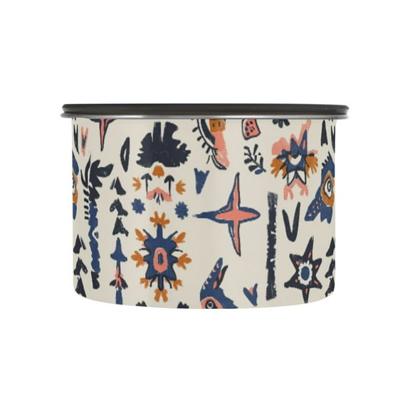 Retro Boho Bohemian Airtight Coffee Bean Canister 17oz Food Storage Containers with Lids For Gournd, Tea, Sugar, Flour, Rice, Cereal, Candy Cookie Jar