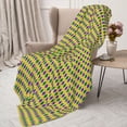 thumbnail image 3 of Rateoe Mardi Gras Purple Yellow Plaid Pattern Flannel Throw Blanket, Ultra-soft Blanket for Bed, Couch, Car, Hypoallergenic Anti-pilling blanket-60"x50"(Vertical), 3 of 6