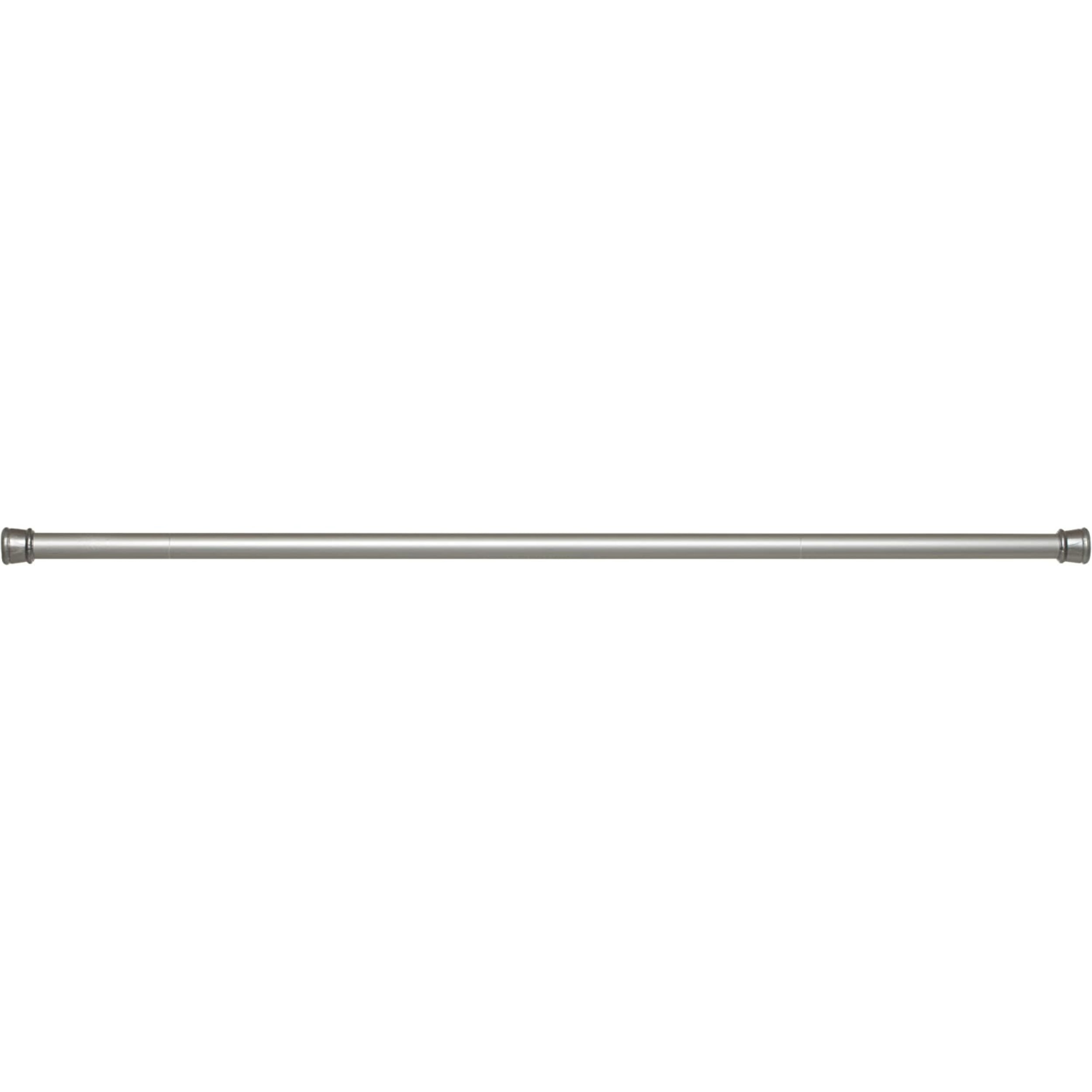 Achim Adjustable Silver Shower Curtain Rod - 1" Diameter, Adjustable 41-76 Inches
