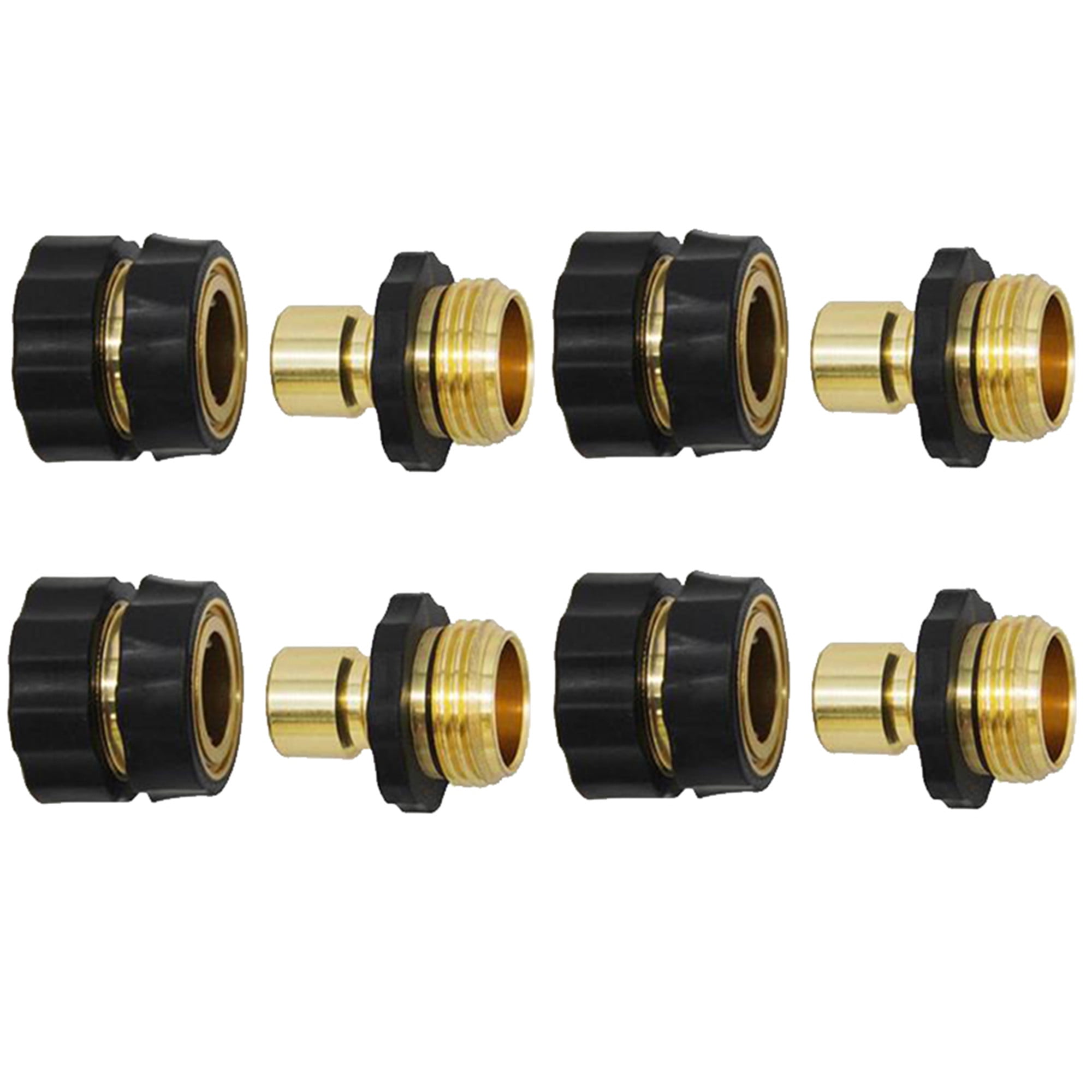 Elbourn 4 Set Male and Female Quick Connect Garden Hose Fittings, 3/5