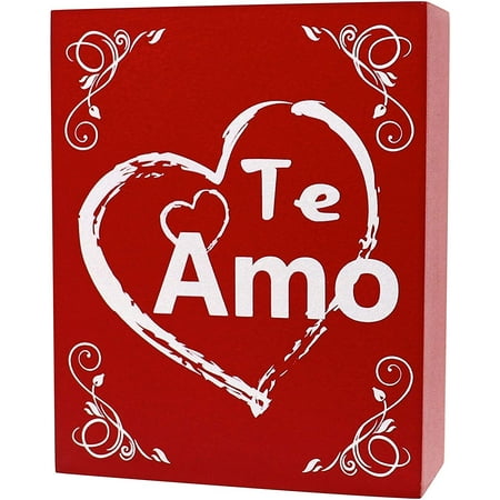 JennyGems Wooden Sign Spanish Language I Love You: Te Amo Regalo - Amar - Te Quiero - Signo de Regalo - Best Friends Gift in (Best Sign Language App)