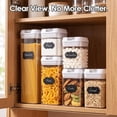 thumbnail image 6 of YEERSWAG® 5pcs Airtight Food Storage Containers,Assorted Size 0.5L/0.8L/1.2L/1.9L BPA-Free Pantry Canisters,Stackable Clear Cereal Flour Pasta Containers with Labels & Marker for Kitchen Organization, 6 of 9