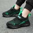 thumbnail image 2 of ZHOGXU Children Boys Fashion Mesh Lace Up Sneakers Comfortable Breathable Lightweight Patchwork Soft Soled On Outdoor Sports Shoes,Black,4.5-5 Years, 2 of 8