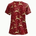 thumbnail image 5 of Towmus Christmas Scrub Tops Women Plus Size Fashion Casual Dressy Blouses Xmas Print Shirt Nurse Uniforms with Pockets S-3XL, 5 of 6