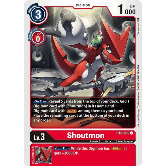 Digimon Battle of Omni Uncommon Shoutmon BT5-009