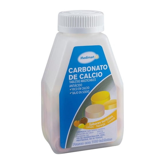 Antiácido Medimart Carbonato de sodio 100 tabletas masticables