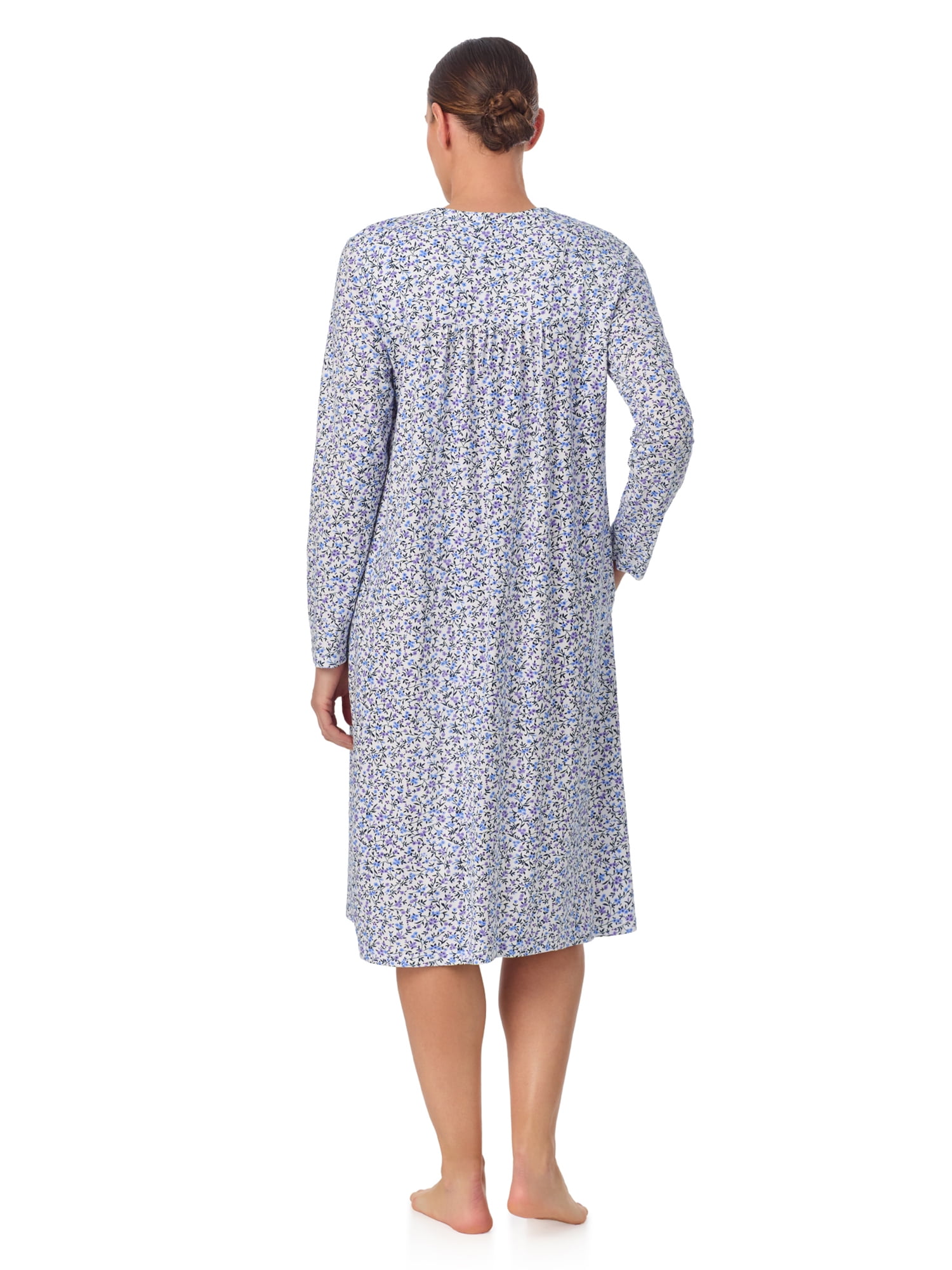Aria Women’s 100% Cotton Long Sleeve Ballet 44" Nightgown, Sizes XS-5X