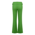 thumbnail image 3 of IYYVV Womens Flare Leggings Cotton Fold Over Waist Trousers Flare Bell Bottoms Women's Pants Petite Skinny Petite Sweatpants for Women Solid Color Tights Comfy Fluffy Pajama Pants Women Green XS, 3 of 4
