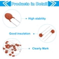 thumbnail image 3 of Uxcell 0.047nf 50V Ceramic Disc Capacitor, 25 Pcs Ceramic Chip Capacitor Assortment Kit,  Brown Red, 3 of 5