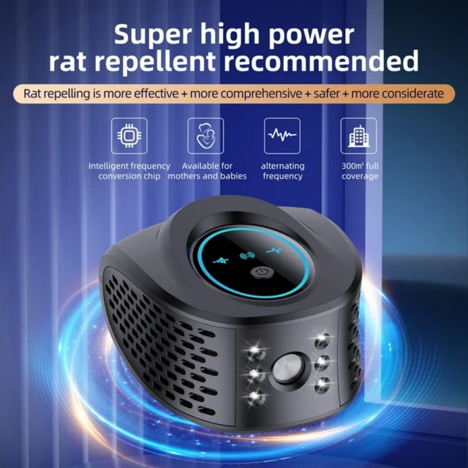 Rodent Repelent Mouse Repelent Indoor Ultrasonic Pest Repeler Plug in with LED Flashlights Mouse Deterrent Ultrasonic Rodent Repeler Mice Repelent for House Barn Warehouse