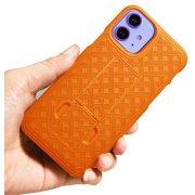 Case for iPhone 11, Nakedcellphone [Bright Orange] Slim Ribbed Hard Shell Cover [with Kickstand] for Apple iPhone 11 (2019, 6.1 Model)