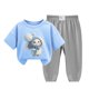 thumbnail image 1 of Odeerbi 2-12 Años Niño Niña Conjunto de Verano Camiseta de Manga Corta de Algodón Ice Silk Pantalón de Chándal Conjunto de Dos Piezas de Ropa Interior Estampada, 1 of 4