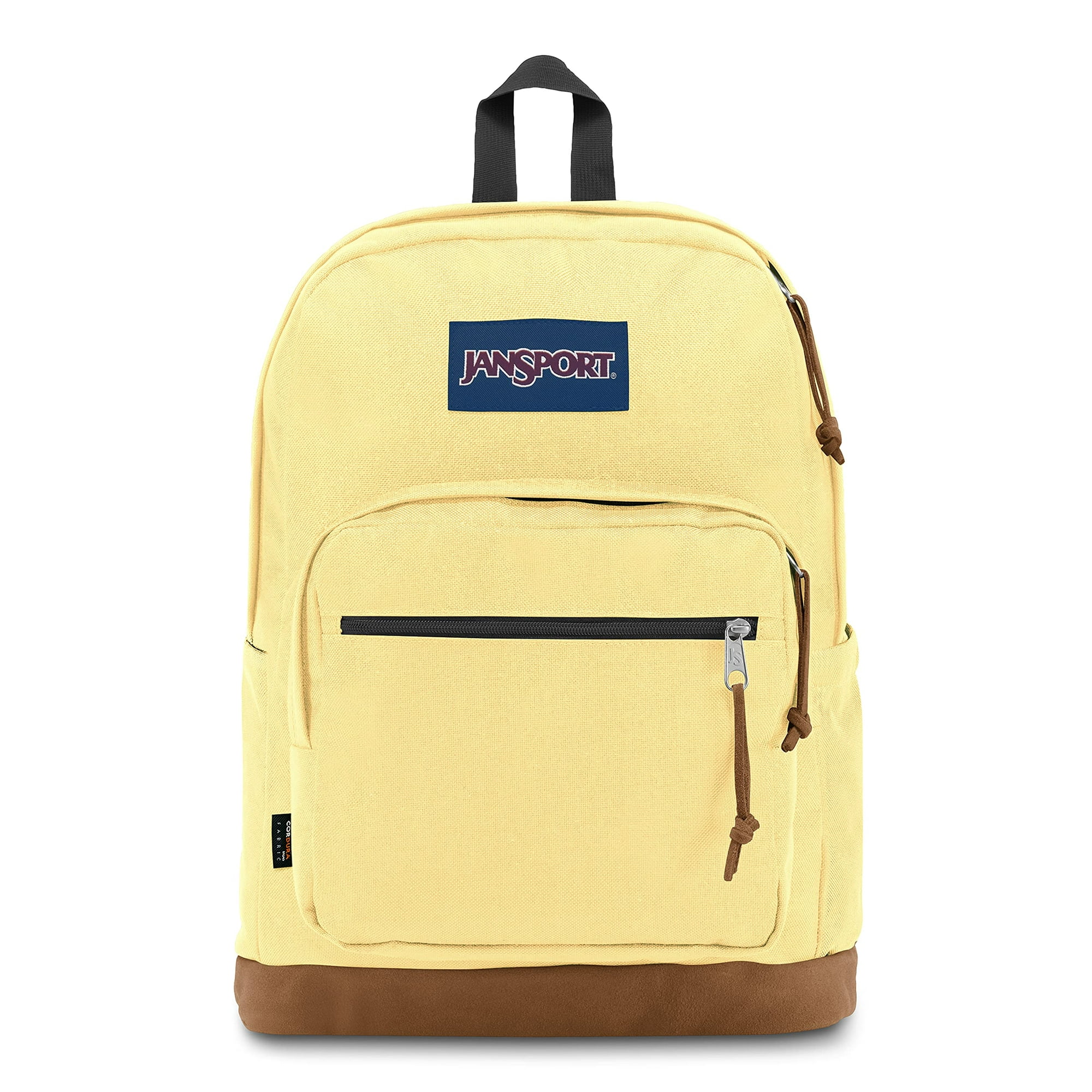JanSport Right Pack Backpack School Travel Work or Laptop Bookbag with Suede Leather Bottom with Water Bottle Pocket Pale Banana Walmart