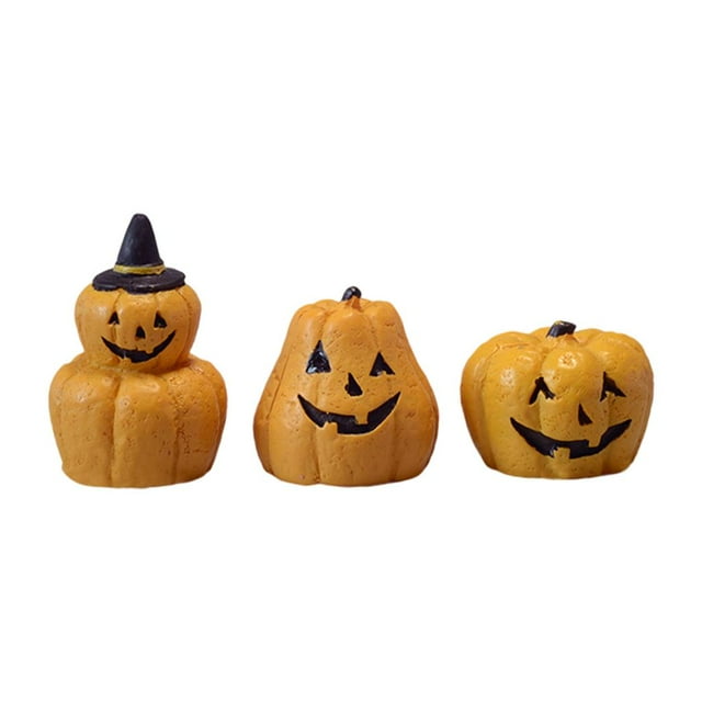 Bonita mini muñeca de Halloween para decorar, figura de musgo, escritorio, coche, casa de muñecas, regalos para niños 3 piezas G