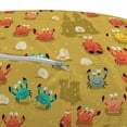 thumbnail image 3 of Crabs Pouf Cover with Zipper, Themed Cartoon Style Crabs and Shells and a Sand Castle on Beach Print, Soft Decorative Fabric Unstuffed Case, 30" W X 17.3" L, Pale Coffee, by Ambesonne, 3 of 5