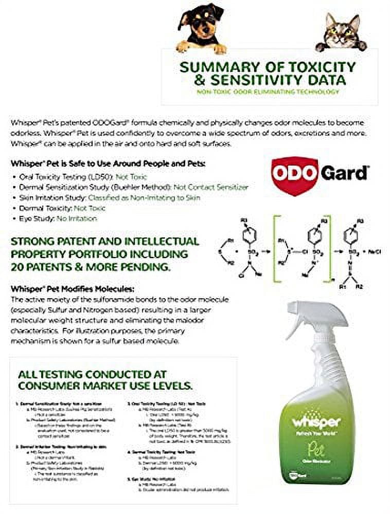 Whisper pet odor clearance eliminator