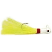 Sea Striker 1/4oz Popeye Bucktail Jigs, 2pk, White/Chartreuse, Hard Baits