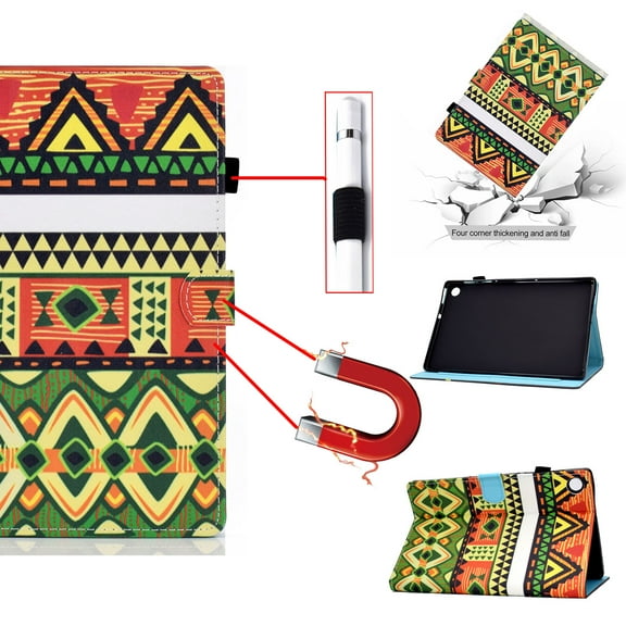 SaniMore Case for Samsung Galaxy Tab A8 Case 10.5" 2022 SM-X200/X205, Auto Wake/Sleep Pen/Card Holder Stand Dual Angle PU Leather Case Soft TPU Back Color Painting Magnetic Protective Case X200,A