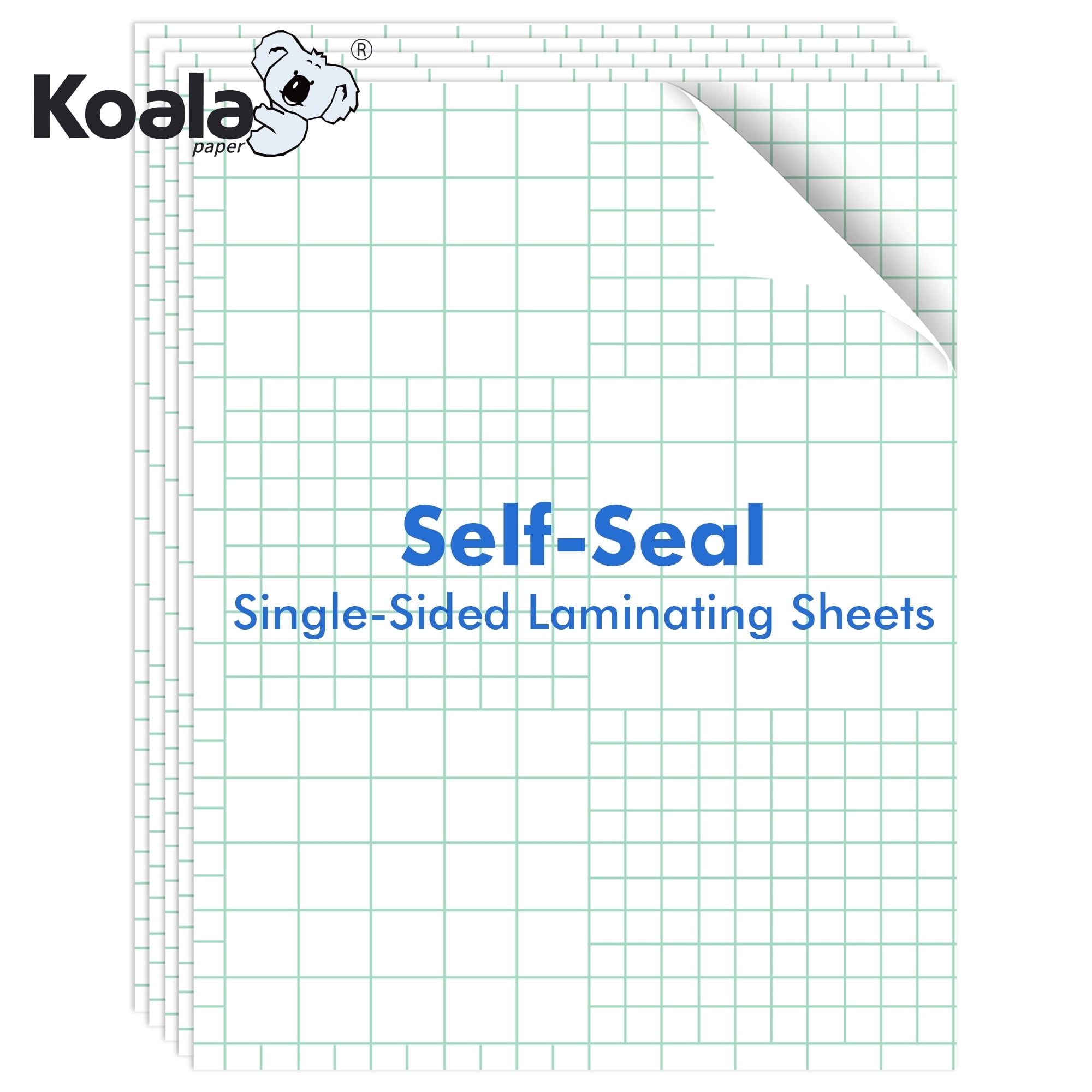 KOALAPAPER Permanent Self Adhesive Laminating Sheets 9x12 in Clear, Bulk Peel and Stick Self Seal Laminte Sheets 75PK No Machine Needed Laminate Sheets, Waterproof for Letter Size Stickers, Photos